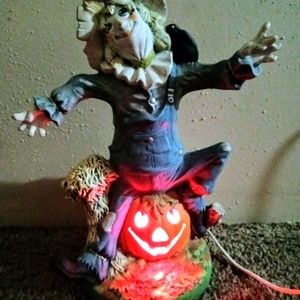 Vintage Halloween Light Up Scarecrow